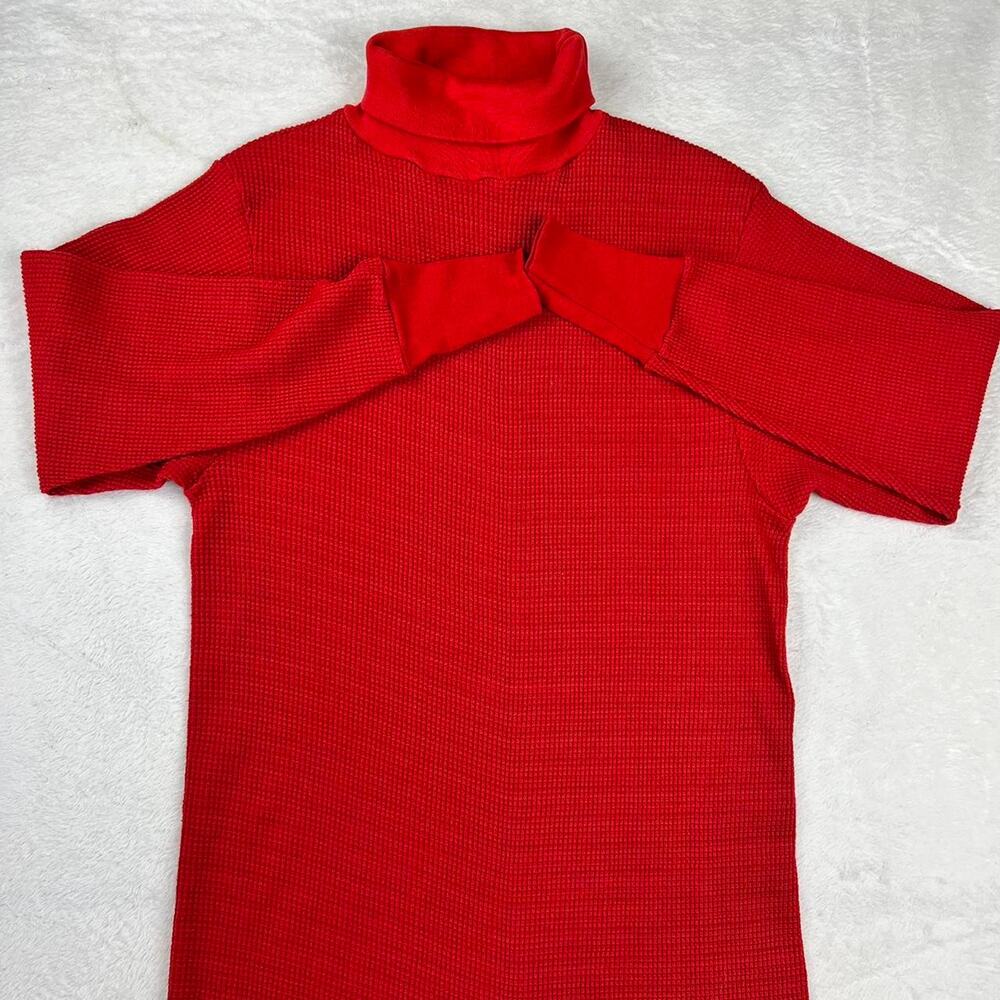 Fruit of the Loom Vintage Red turtle neck thermal shirt women’s size Large